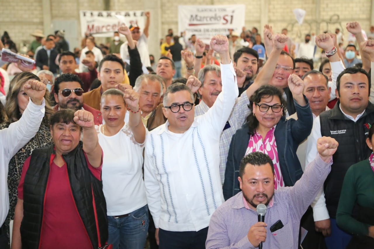 Rinden protesta mil 300 promotores a favor de Marcelo Ebrard de 21 municipios del Distrito 1 en Zacatelco
